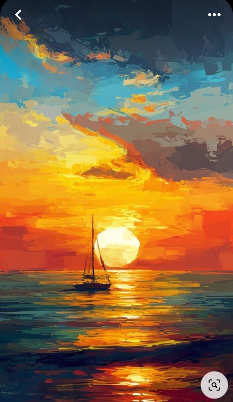 Ocean Sunset Paintings Acrylics, Watercolor Art Sky, Sunset Illustration Art, Street Art Ideas, Acrylic Sunset Painting, Draw Sunset, Sunset Ocean Painting, Abstract Sunset Painting, Sunset Painting Ideas