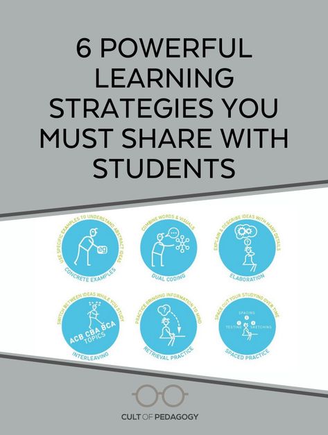 Studying CAN be taught. Learn how retrieval practice, interleaving, elaboration, and other research-based study strategies can help your students learn better. #CultofPedagogy Retrieval Practice, Megan Smith, Brain Based Learning, Cult Of Pedagogy, Study Strategies, How To Study, Study Better, Effective Teaching, Instructional Strategies