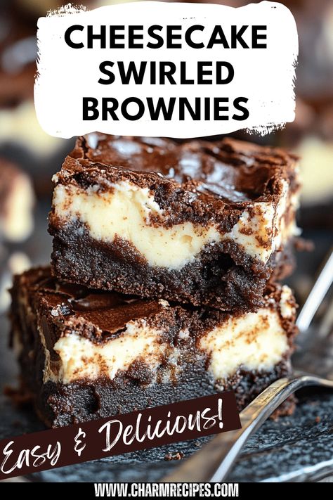 Get ready for a super yummy treat! These cheesecake swirled brownies combine the rich, fudgy goodness of brownies with a delightful and creamy cheesecake swirl. Perfect for dessert lovers, they pair well for celebrations and cozy nights at home. The brownie base is incredibly satisfying and sets a cozy tone, while the cheesecake filling adds a lighter touch that balances the flavors beautifully. Bake up a pan and treat your friends and family to a delicious twist on classic brownies that will have everyone coming back for more. Black Bottom Brownies, Brownies Cream Cheese Swirl, Coquito Cheesecake Brownies, Black Forest Cheesecake Brownies, Dessert With Brownies, Brownies With Cheesecake Swirl, Brownie Mix Dessert Recipes, Easy Cheesecake Brownie Recipe, Different Types Of Brownie Recipes