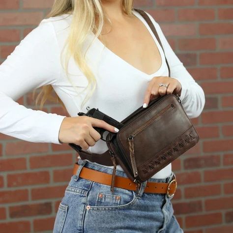 Kailey Cute Concealed Carry Leather Waist Pack – Hiding Hilda, LLC Leather Satchel Belt Bag With Cell Phone Pocket, Elegant Leather Belt Bag With Phone Pocket, Concealed Carry Purse Pattern, Conceal Carrying For Women, Leather Belt Bag With Anti-theft Pocket For Everyday, Leather Waist Pack, Concealed Carry Handbags Western, Concealed Carry Bags, Best Concealed Carry