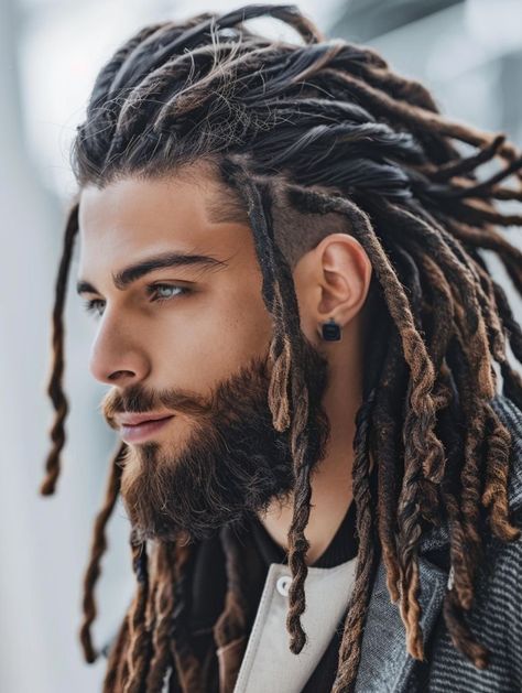 Dreadlock Hairstyles Men, Dreadlock Fade, Dreadlock Mohawk, Dreadlocks Hairstyles For Men, Hairstyles Dreadlocks, Viking Hairstyles, Dreads Styles For Women, Hairstyles Male, Men Drawing