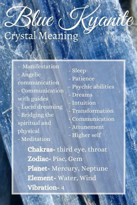 Kyanite Crystal Meaning, Psychic Crystals, Develop Psychic Abilities, Metaphysical Quotes, Witchcraft 101, Psychic Dreams, Blue Kyanite Crystal, Crystal Magick, Kyanite Crystal