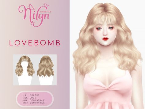 The Sims Resource - LOVE BOMB HAIR Curly Pigtails, Butterfly Hairstyle, Female Hairstyles, Hair Streaks, Female Hair, All Hairstyles, Sims 4 Mods Clothes, Sims4 Cc, Cc Sims