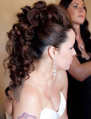 we ❤ this!  moncheribridals.com  #weddingupdo #bridalupdo #weddinghair #fauxhawkupdo Hair Styles Fancy, Faux Hawk Updo, Banana Clip Hairstyles, Hairstyles Fancy, Hair Styles Wedding, Mohawk Updo, Hair Braid Diy, Prom Hair Medium, Wedding Hairstyles And Makeup