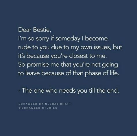 Beautiful Friendship Quotes, Dear Bestie, Friendship Messages, Sorry Quotes, Beautiful Friendship, True Friendship Quotes, Dear Best Friend, Quotes Friendship, Best Friendship Quotes