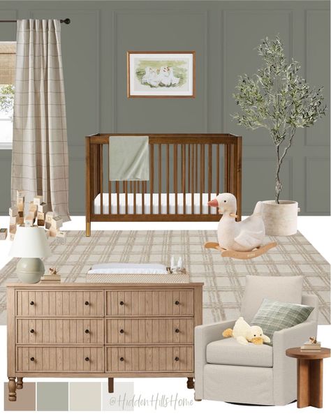 Babyletto Gelato Natural Walnut … curated on LTK Girl Nursery Paint Colors, Green Baby Nursery, Green Nursery Boy, Nursery Themes Neutral, Brown Nursery, Nursery Decor Green, Decor Mood Board, Baby Nursery Design, Nursery Accent Wall