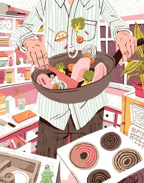 Postcard Mailer, 동화 삽화, Small Kitchens, Illustration Food, Design Tattoo, Behance Project, Kitchen Cooking, 영감을 주는 캐릭터, Editorial Illustration