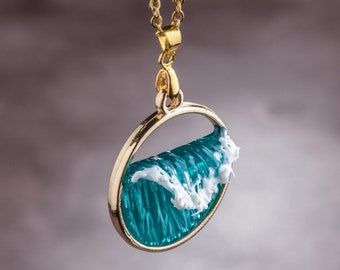 Ocean Necklace for Women Unique Gift for Grandma Mom Jewelry - Etsy Ocean Inspired Jewelry, Ocean Necklace, Twist Braid, Gifts For Surfers, Wave Necklace, Ocean Jewelry, Mom Jewelry, Ocean Lover, Braid Hairstyles