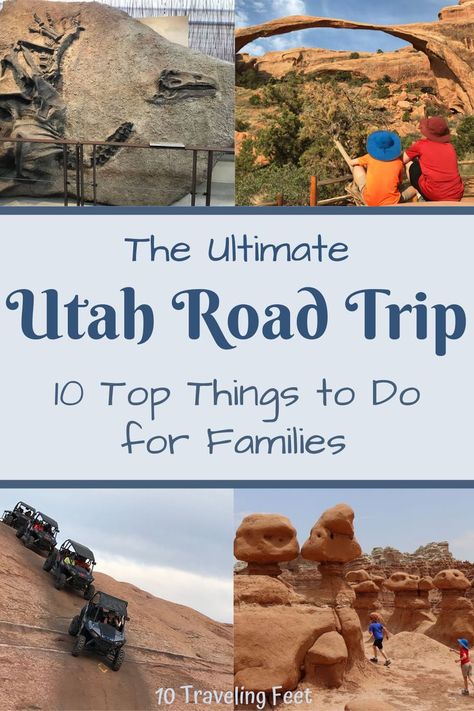 10 Bucket List Sites for a Utah Road Trip! Perfect for family vacations. Exciting adrenaline-filled adventures, amazing hikes, a mind-blowing look into the past, spectacular scenery & more. Which site will be your kid's favorite? Which will be yours? Utah Travel With Kids, Utah Family Vacation, Things To Do In Utah, Utah Summer, Utah National Parks Road Trip, Utah Trip, Family Traveling, Utah Vacation, Breathtaking Nature