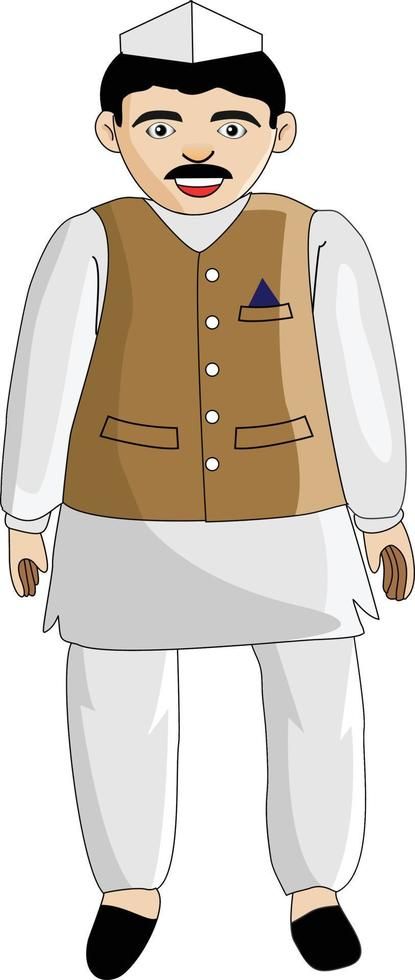 Indian Politician Wearing Kurta and Topi Vector Illustration Cartoon Indian Politician, Random Doodles, Drawing Architecture, Perspective Drawing Architecture, Man Vector, Cartoon Cartoon, Photo Shop, Illustration Cartoon, Perspective Drawing