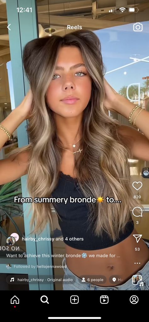 Blended Brown Highlights, Brunette Blonde Money Piece, Brown Hair With Blonde Money Piece, Glowup Ideas, Hair By Chrissy, Blonde Money Piece, Full Balayage, Hair Goal, Summer Blonde Hair