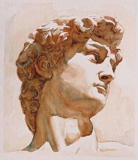 Statue Of David, Watercolor Architecture, Rennaissance Art, Learning Goals, Mythology Art, Arte Sketchbook, Ethereal Art, Art Inspiration Painting, About Art