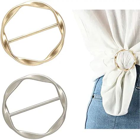 Amazon.com : t-shirt clips Shirt Clips, Clip Belt, Ring Wrap, Ring Clip, Scarf Clip, Age Gracefully, Scarf Rings, Silver Silk, Tie Clips