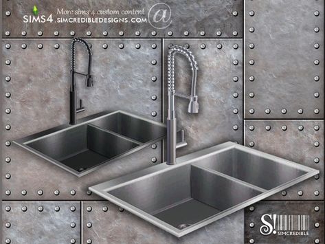 Industrial Kitchen Sink, Sims 4 Cc Furniture Living Rooms, Sims 4 Kitchen, Sims 4 Tsr, Sims Furniture, Mod Furniture, Die Sims 4, Sims Packs, The Sims 4 Pc