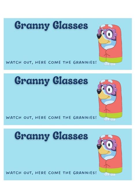 Bluey Party Favor Printables, Bluey Favor Ideas, Keepy Uppy Printable Bluey Free, Bluey Party Printable Free, Bluey Party Favor Printables Free, Bluey Grannies Printable, Bluey Party Favors Printable, Bluey Grannies Party, Bluey Birthday Favors