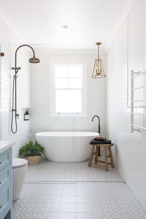 The Collaroy — Heliconia Wet Room Bathroom, Small Bathroom Layout, Small Bathroom Renovations, Bathroom Ensuite, Wet Room, Contemporary Coastal, Soaker Tub, Bathroom Design Inspiration, Rustic Bathrooms