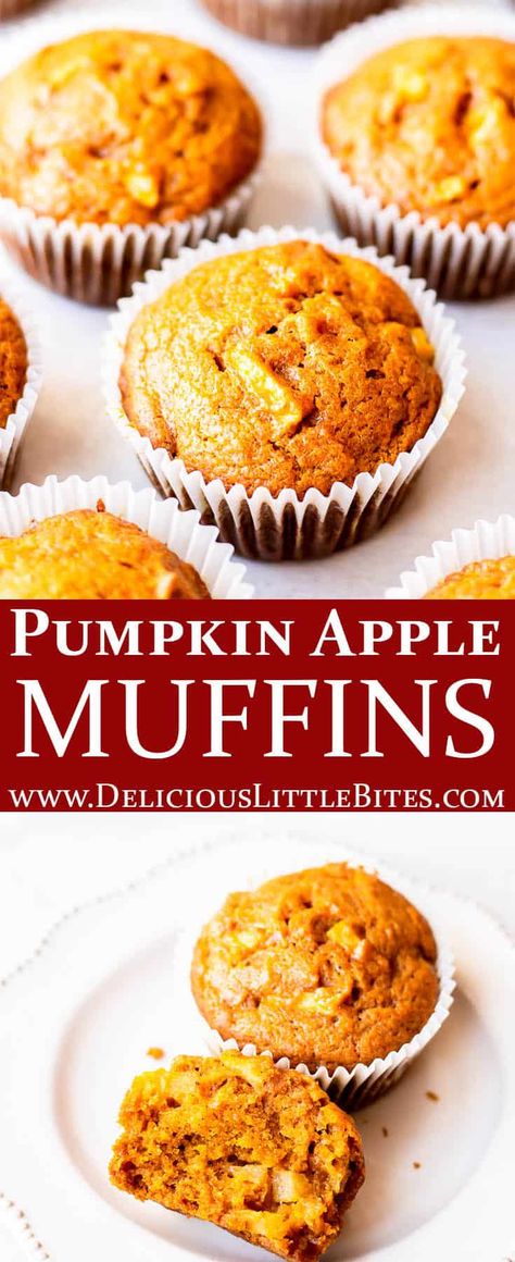 Apple Muffins Recipe, Pumpkin Apple Muffins, Apple Muffins Healthy, Apple Muffin Recipes, Pumpkin Muffins Easy, Savory Pumpkin Recipes, Pumpkin Muffin Recipes, Apple Muffins, Homemade Muffins