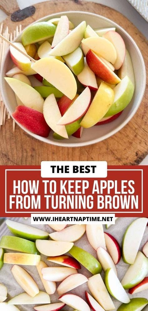 Learn how to keep apples from turning brown so you can always keep them fresh! This is the best solution and no lemon juice is needed. Keep Apples From Turning Brown, Keep Apples From Browning, Apple Chips Baked, Easy Apple Cake, Easy Apple Crisp Recipe, Apple Crisp Easy, Easy Peasy Recipes, Apple Recipes Easy, I Heart Naptime