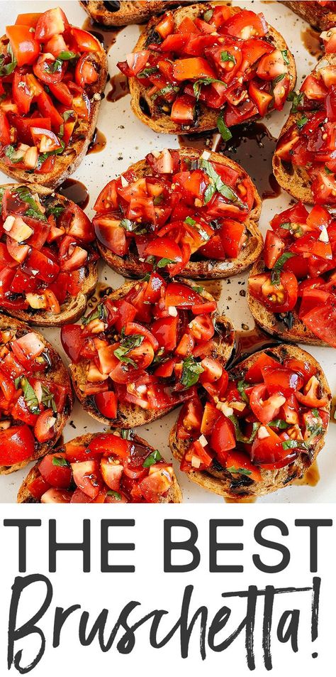 Best Bruschetta Recipe, Vegan Bruschetta, Best Bruschetta, Celana Training, Bruschetta Appetizer, Bruschetta Recipe, Fresh Tomatoes, Basil, Tomatoes