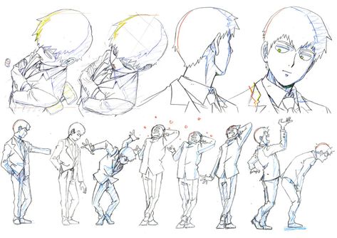 yoshimichi kameda mob psycho 100 mob psycho 100 series genga production materials | #25478 | sakugabooru Opm Manga, Key Frame, Frame By Frame Animation, Animation Sketches, Model Sheet, Animation Tutorial, Animation Art Character Design, Animation Reference, Animated Drawings