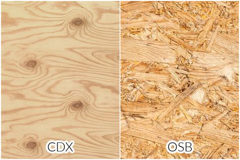 Two of the most popular types of plywood, CDX and OSB both provide your home with the protection that it needs. It is important that you know which type of plywood you need to use and where to use it.  To the untrained eye, every piece of plywood looks the same. However, different types of... The post CDX vs. OSB: What Is the Right Choice for You? appeared first on Homedit. Osb Panel Wall, How To Cover Osb Board, Osb Interior Design Ideas, Strand Board, Osb Plywood, Osb Board, Oriented Strand Board, Types Of Plywood, Big Deck