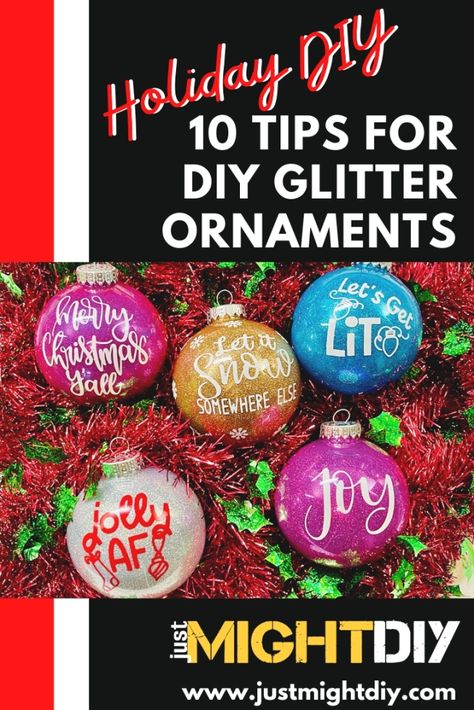 Writing On Ornaments Diy, Glitter Ornaments Diy Polycrylic, Christmas Glitter Ornaments, Glitter Ornaments Diy, How To Make Glitter, Diy Funny, Glitter Ornaments, Glitter Christmas, Xmas Ornaments