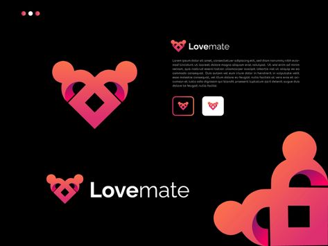 minimal dating apps logo | lovemate | couple | branding by Masum Billah ✪ on Dribbble Dating App Logo, App Campaign, App Branding, Apps Logo, App Logo, Dating App, Dating Apps, Match Making, Typography Logo