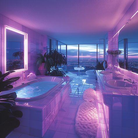 80s, 90s, retro style, vintage, miami, 70s, old, interior, design, luxury, midcentury modern, 80s aesthetic, home decor 80s Aesthetic Neon, 80s Apartment Aesthetic, 80s Miami Aesthetic, Old Interior Design, 80s Home Aesthetic, 80s House Interior, Pink Bathroom Aesthetic, 80s Apartment, Miami Bathroom