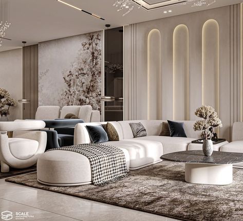 Diwaniya Design, Living Area Design Interiors, Luxury Living Room Designs Modern Interiors, Modern Sitting Room, Living Room Designs Modern Luxury, Sitting Room Interior Design, Luxury Interior Design Living Room, Living Room Panelling, Drawing Room Design