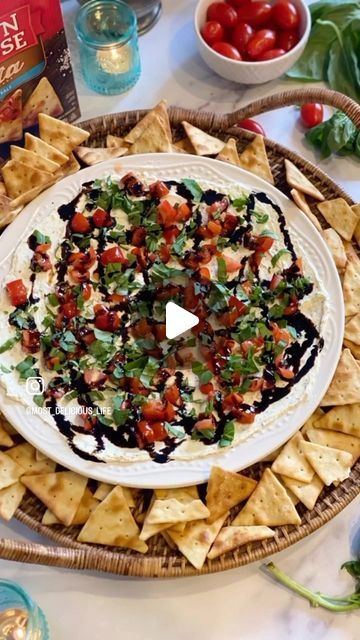 Cindy Alldredge & Corinne Ritz on Instagram: "Bruschetta Dip is a fast, easy and yummy Antipasto dish I learned from my friend Sam. She is Italian, and has given me several fantastic recipes.

We will definitely be making bruschetta dip this Sunday while we watch the Oscars.

For the full recipe, go to our bio @most_delicious_life and click on the link in profile, then tap on this post.

Or go to mostdeliciouslife.com and type bruschetta dip into the search bar then click on the post when it comes up.

Or copy and paste this address - 
https://mostdeliciouslife.com/bruschetta-dip/

Ingredients - 
Soft cheese spread like Alouette or Boursin
Tomatoes
Fresh Basil
Balsamic Glaze or reduction 
Crackers or sliced Baguette
 
#antipasto #appetizer #oscarsparty #oscarsfood #snack #fancysnack #girlf Build Your Own Bruschetta Bar, Boursin Bruschetta Dip, Boursin Cheese Bruschetta Dip, Boursin Tomato Dip, Baratta Cheese Appetizers, Bruchetta Appetizers Dip, Boursin Dip Recipes, Boursin Cheese Dip Recipes, Boursin Cheese Dip