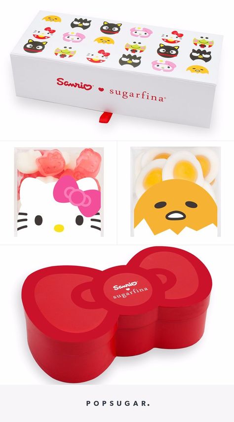 Sugarfina Partners With Sanrio to Create the Cutest Hello Kitty Candy on the Planet Hello Kitty Packaging, Sanrio Land, Kitty Valentines, Hello Kitty Candy, Picnic Cafe, Sophia Rose, Hello Kitty Shoes, Charmmy Kitty, Mario Birthday Party