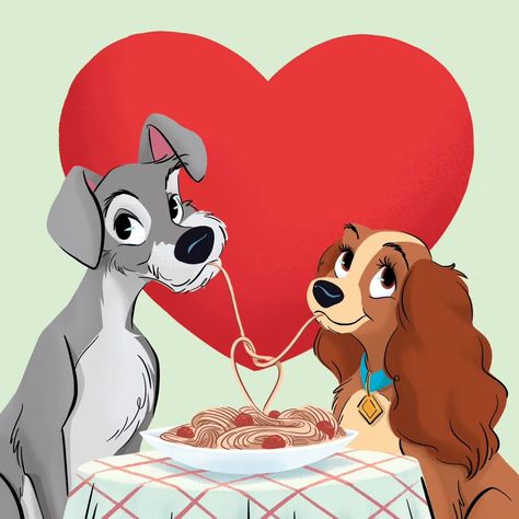 This was from a seasonal guide I worked on a couple of years ago (Concept was by the amazing @georgemcclements ) 🍯🐝🐝🐜🐜🐜 #ladyandthetramp… | Instagram Disney Princess Funny, Goofy Disney, Valentine Embroidery, Disney Cats, Disney Images, Disney Dogs, Disney Artwork, Walt Disney Animation Studios, Valentines Wallpaper