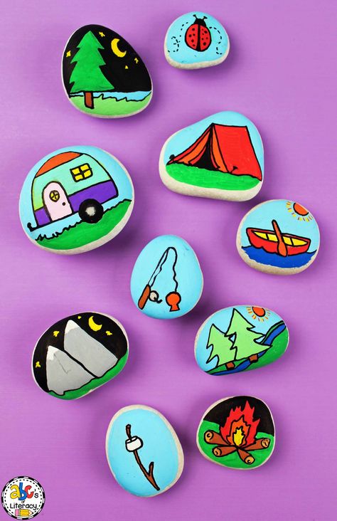 Camping Story Stones, Story Rocks Ideas Painted Stones, Story Stones Ideas, Family Winter Activities, Winter Break Bucket List, Cowboy Camp, Story Rocks, Winter Family Activities, Winter Break Activities