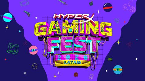 HyperX Gaming Fest on Behance Gamer Graphic Design, Game Zone, Stage Set Design, Typo Design, Graphic Design Illustration Adobe Illustrator, Illustration Adobe Illustrator, Graphic Inspiration, Stage Set, Festival Design