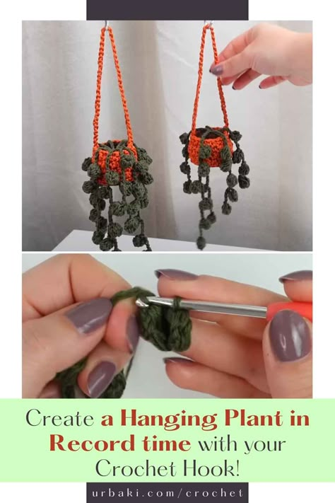 Crocheting a beautiful hanging plant in less than one hour is an exciting and achievable project that allows you to add a touch of greenery and creativity to your living space. With just a few basic crochet stitches and some imagination, you can create a stunning plant that will instantly elevate the ambiance of any room. Whether you're a beginner or an experienced crocheter, this quick and rewarding endeavor is perfect for honing your skills and producing a delightful piece of... Crochet Craft Fair, Crochet Plant Hanger, Crochet Succulent, Crochet Hood, Gifts Crochet, Crocheting Patterns, Crochet Car, Beginners Crochet, Gift Crochet