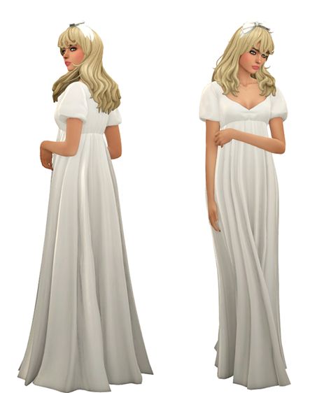 The Kims 4 — TS4 Cottagecore Vintage Sleepwear Lookbook Skin... Sims 4 Nightgown, Ts4 Cottagecore, White Green Dress, Cottagecore Wedding Dress, 1900 Dress, Titanic Rose, Lisa Dress, Vintage Sleepwear, Sims 4 Decades Challenge