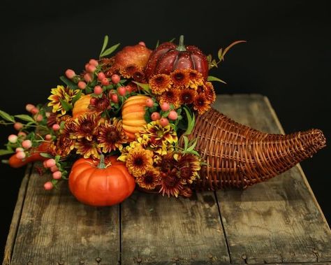 Thanksgiving Cornucopia Centerpiece, Thanksgiving Arrangements, Cornucopia Centerpiece, Thanksgiving Floral Arrangements, Thanksgiving Cornucopia, Thanksgiving Floral, Thanksgiving Flowers, Fall Table Centerpieces, Fall Flower Arrangements