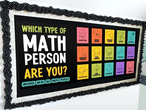 Math Bulletin Board and Door Ideas — Rise over Run Math Fair Ideas, Math Bulletin Boards Middle School, School Classroom Decoration, Maths Classroom Displays, High School Math Activities, Middle School Classroom Decor, Math Bulletin Boards, High School Math Classroom, Math Posters