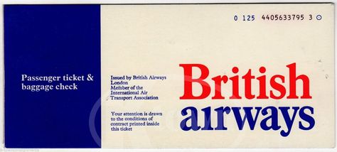 Uk Flight Ticket, British Airline, Ticket Stub, Vintage Planes, Dream Vision Board, Ticket Stubs, Vintage Aviation, Flight Ticket, British Airways