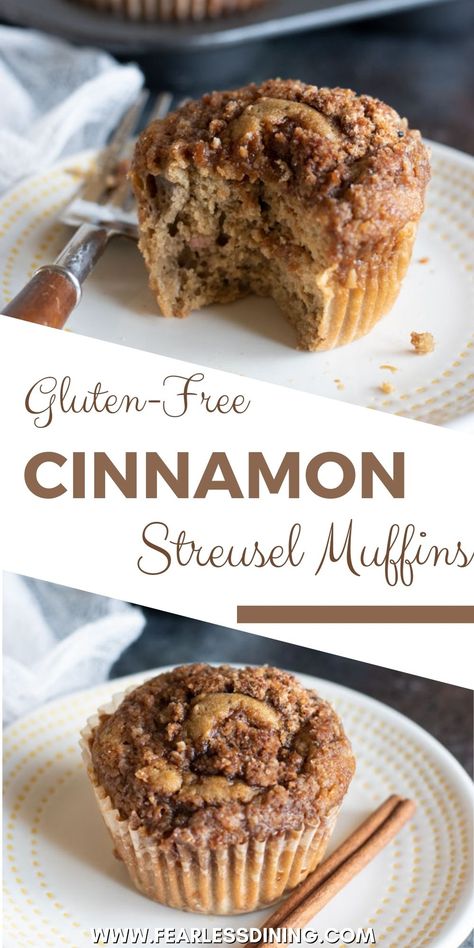 Cupcakes Recipes Easy, Gluten Free Breakfast Muffins, Gluten Free Muffin, Cinnamon Streusel Muffins, Gf Muffins, Gluten Free Cinnamon, Streusel Muffins, Cinnamon Streusel, Easy Cupcake Recipes