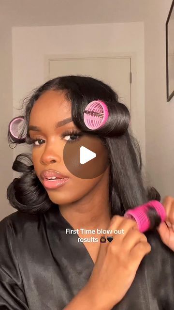 Halima on Instagram: "Blow out results, what did I do wrong?🥲 #blowout #hair #reels" Medium Blowout Hairstyles Black Women, Roller Set Blow Dried Hair, Blowout Hair Natural With Curls, Blow Out Curls Black Woman, Blow Out Black Natural Hair, Types Of Blowouts, Blow Out Hair Black Hairstyles, Short Natural Blowout, Pinup Curls Long Hair