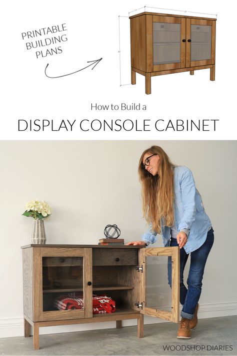 Diy Plexiglass Cabinet Doors, Console Cabinet Builds, How To Build A Base Cabinet, Building A Base For A Cabinet, How To Build A Base For A Cabinet, Barn Door Shelf Cabinet, Woodshop Diaries, Stenciled Doors, Plexiglass Sheets