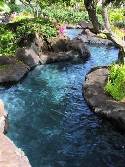 20-Incredible-Lazy-River-Pool-Ideas-That-Should-You-Make-in-Home Campground Ideas, Awesome Pools, River Pool, Lazy River Pool, Backyard Pool Design, Fun Room, Small Pool Design, Lazy River, Natural Swimming Pools