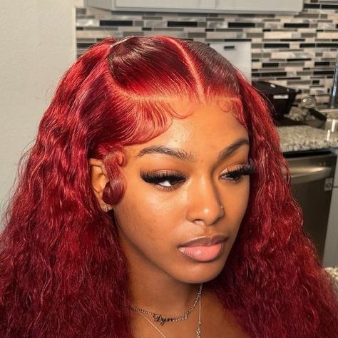 HOUSTON HAIRSTYLIST on Instagram: "I never get to do styles so this was funnn❤️❤️❤️ wig install with styling 😍" Red Wig Install Hairstyles, Red Wig Install, Vacay Hairstyles, Red Wig, Wig Install, Hairstyle Inspo, Glam Doll, Dyed Hair Inspiration, Red Wigs