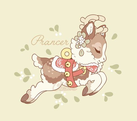 Twitter Cute Background Pictures, Reindeer Drawing, Deer Drawing, Sticker Design Inspiration, Animal Illustration Art, Deer Art, Cute Animal Drawings Kawaii, Christmas Drawing, Cute Little Drawings