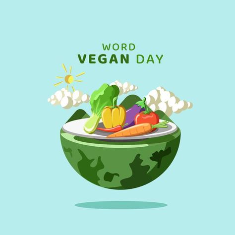 World Vegetarian Day, Feed The Soul, World Vegan Day, Day Illustration, World Days, A Town, Illustration Vector, Vegan Food, Soul Food