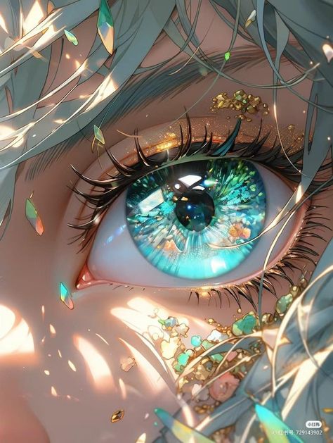 Blue Eyes Drawing Anime, Turquoise Eyes Anime, Turquoise Blue Eyes, Fantasy Blue Eyes, Pretty Anime Eyes, Anime Eyes Green, Eye Hole, Turquoise Eyes, Eyes Artwork