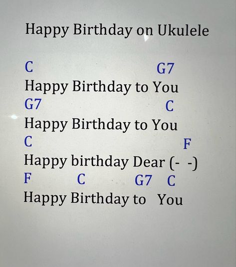 Ukulele Songs Happy Birthday, Happy Birthday Ukulele Chords, Happy Birthday Ukulele, Happy Bday Song, Akordy Na Ukulele, Chords Ukulele, Ukelele Chords Ukulele Songs, Ukulele Chords Songs, Ukulele Music