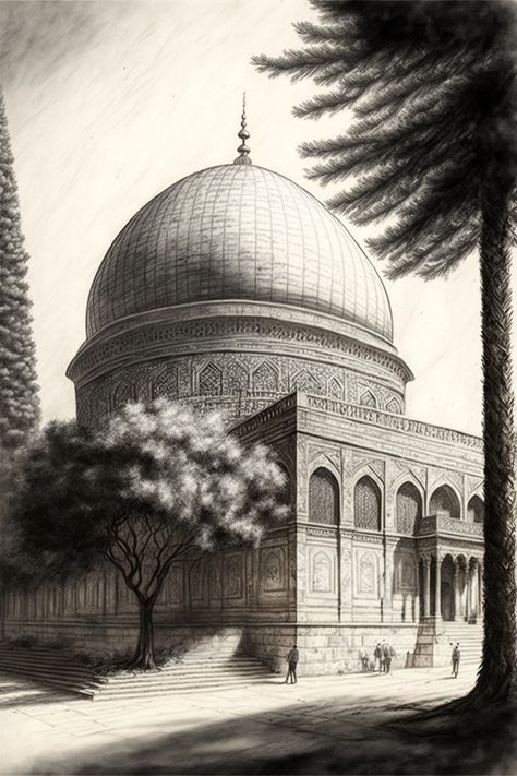 Simple Islamic Art, Mirror Shards, Mosque Drawing, Alaqsa Mosque, Tiny Mirror, Umbrella Drawing, Architecture Photography Buildings, Landscape Pencil Drawings, Shiraz Iran