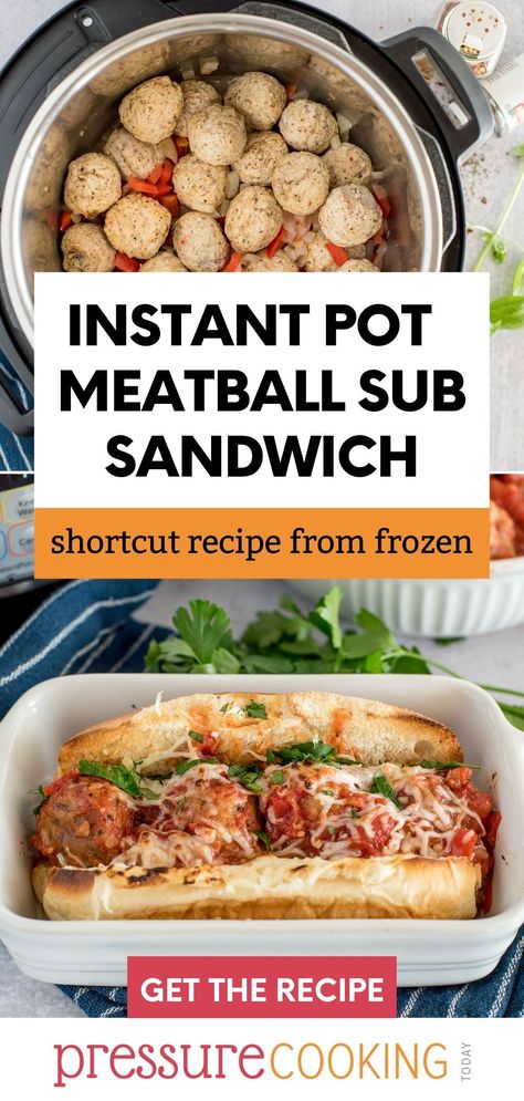 Instapot Meatball Subs, Make Marinara Sauce, Pressure Cooker Baked Potatoes, Raspberry Pretzel Salad, Meatball Sandwich Recipes, Spaghetti Meatball Recipes, Meatball Sandwiches, Meatball Sub Recipe, Sloppy Joe Recipe Easy